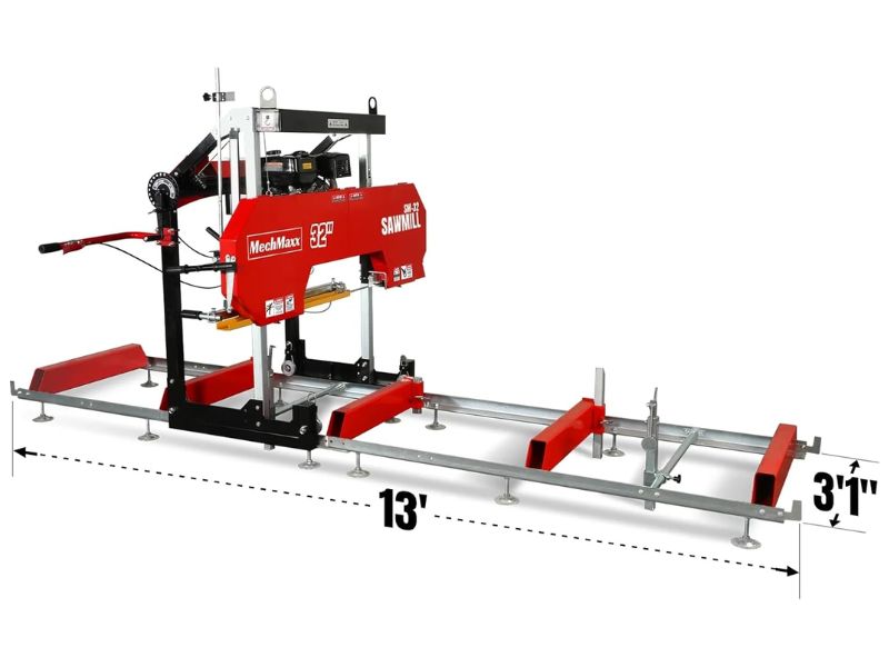 Aserradero portatil de 32" con motor a gasolina de 15 hp 420 CC MechMaxx SM32