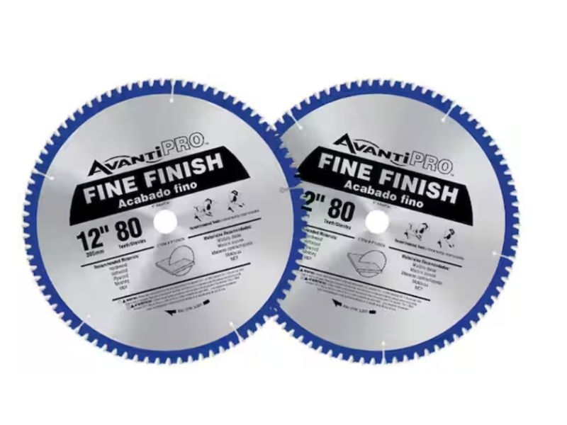 2 Discos para sierra circular de acabado fino de 12" x 80 dientes Avanti Pro P128080PP
