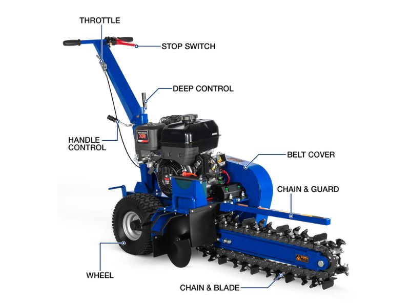 Zanjadora a gasolina de 24" con motor Briggs & Stratton 13.5 HP 420 CC Bilt Hard
