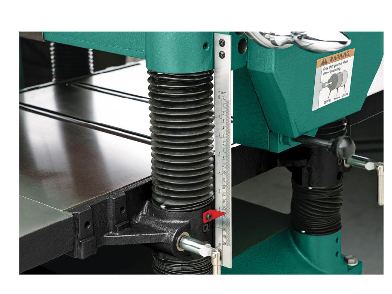 Cepilladora de 20" con cabezal de corte helicoidal y 5 HP Grizzly G1033X