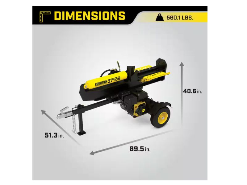 Cortadora de leña partidor de troncos de 37 Ton 338 cc vertical/horizontal Champion