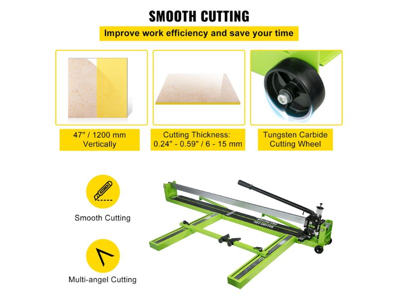 Cortadora manual de azulejo loseta con riel sólido para corte preciso de 120 cm - 1.20 m Vevor
