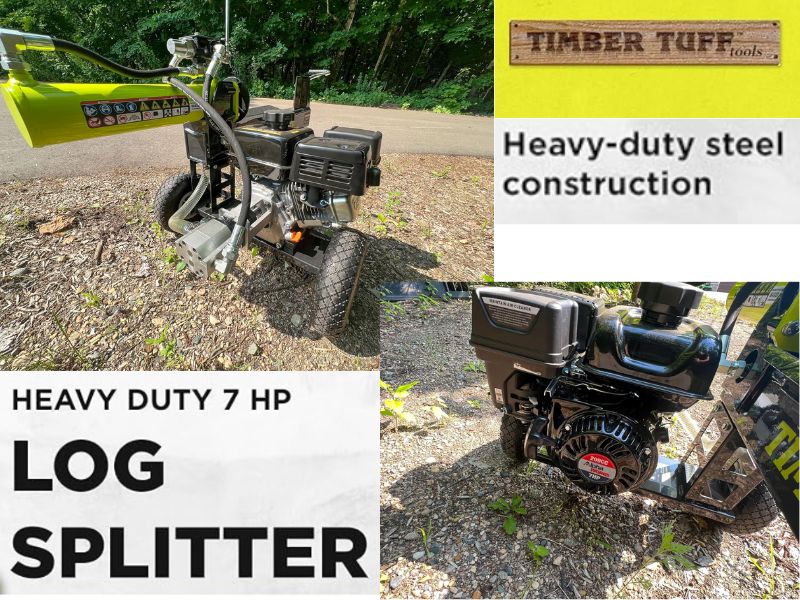 Cortadora de leña y troncos a gasolina de 20 ton y 7 HP Timbertuff