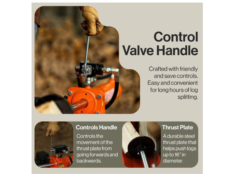 Cortadora de leña y troncos de 20 Ton motor 7 hp Superhandy GUO077