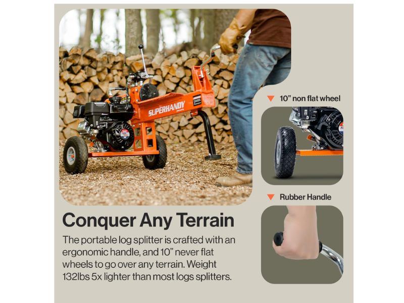 Cortadora de leña y troncos de 20 Ton motor 7 hp Superhandy GUO077