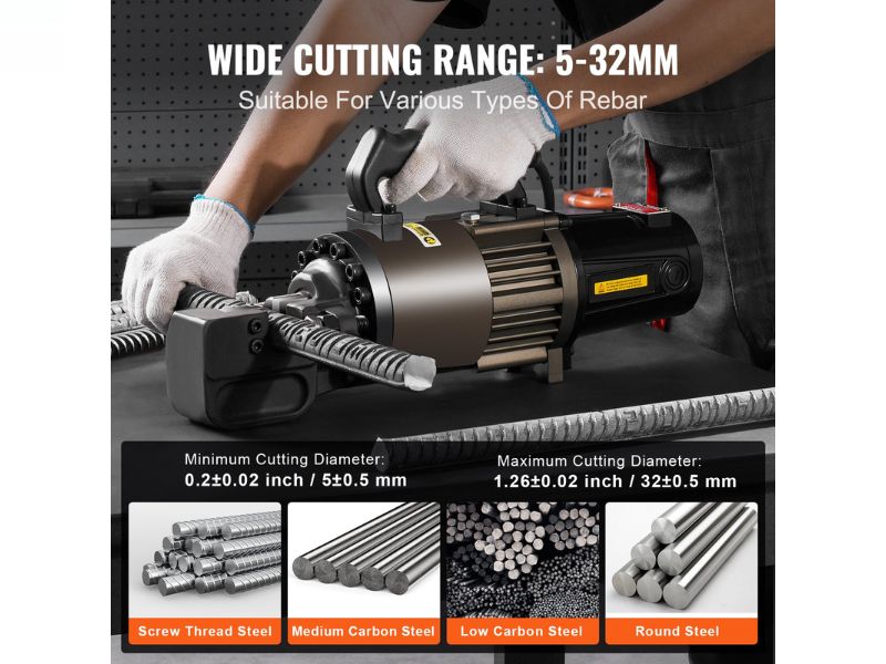 Cortadora hidraulica de varilla portatil hasta 1-1/4" 32 mm Vevor RC32