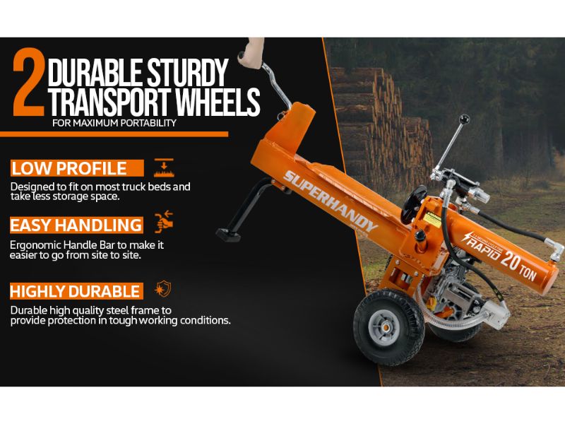 Cortadora de leña y troncos de 20 Ton motor 7 hp Superhandy GUO077