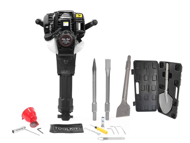 Martillo demoledor de concreto a gasolina de 38 cc con 2 cinceles Certificación EPA XtremepowerUS 61128