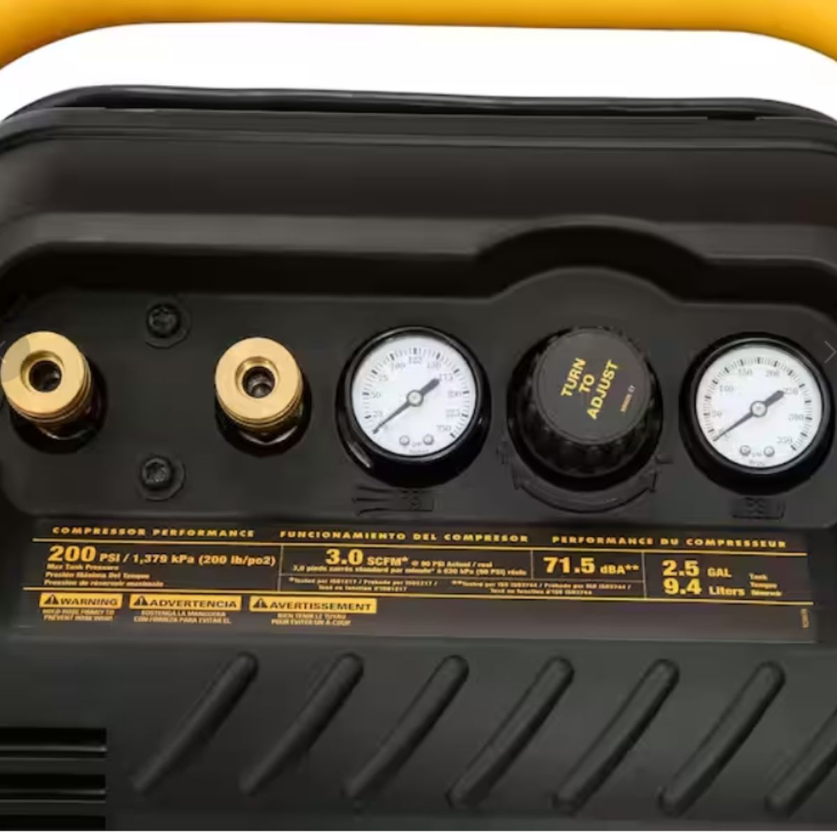 Compresor de aire portatil 2.5 Gal 200 PSI Y 1.1 Hp Dewalt DWFP55130