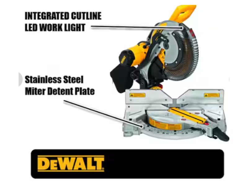 Sierra de inglete de 12 " doble bisel con luz de linea de corte Dewalt DWS716XPS