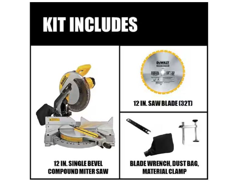 SIerra de inglete de 12 " un solo bisel y 15 amp dewalt DWS715