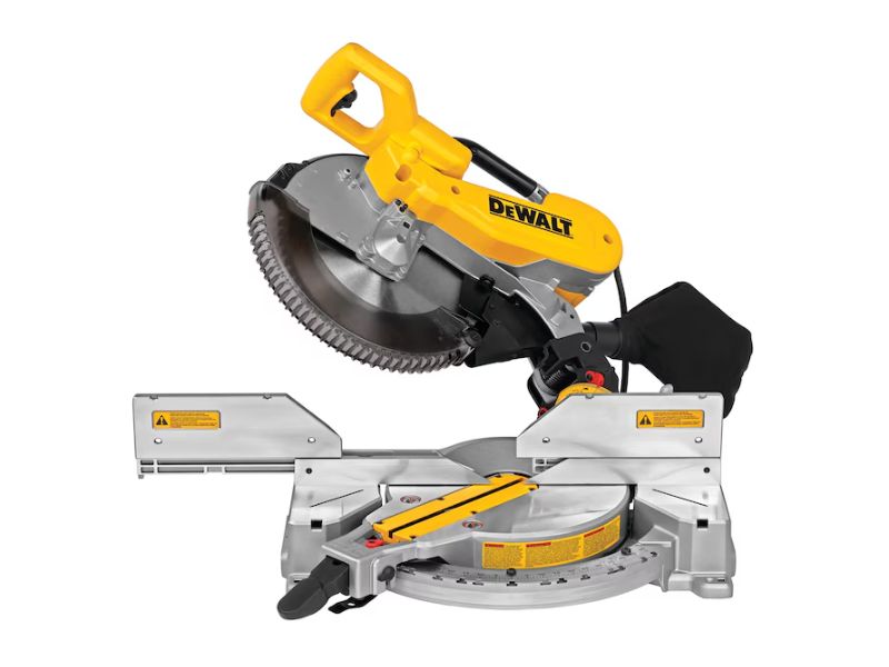 Sierra de inglete de doble bisel de 12" y 15 Amp DeWalt DWS716