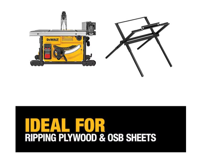 Sierra de banco de 8 1/4" y 15 amp con soporte plegable Dewalt DWE7485WS