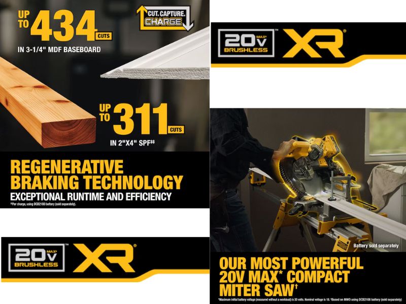 Sierra de inglete inhalambrica de doble bisel 20 V XR sin escobillas Dewalt DCS714B