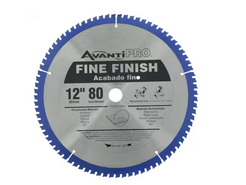 2 Discos para sierra circular de acabado fino de 12" x 80 dientes Avanti Pro P128080PP