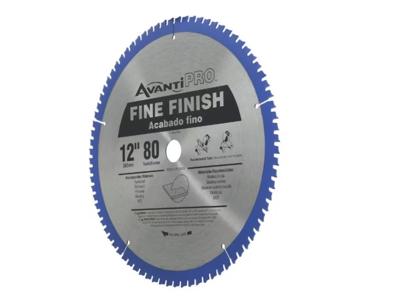 2 Discos para sierra circular de acabado fino de 12" x 80 dientes Avanti Pro P128080PP