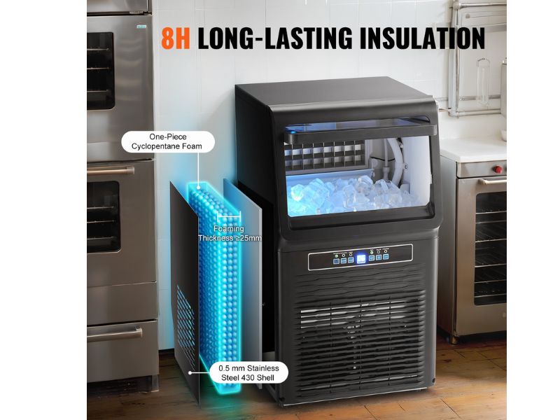 Máquina de hielo comercial de 32 kg/día - 70 lbs/24 hrs Vevor KJ-AT25F