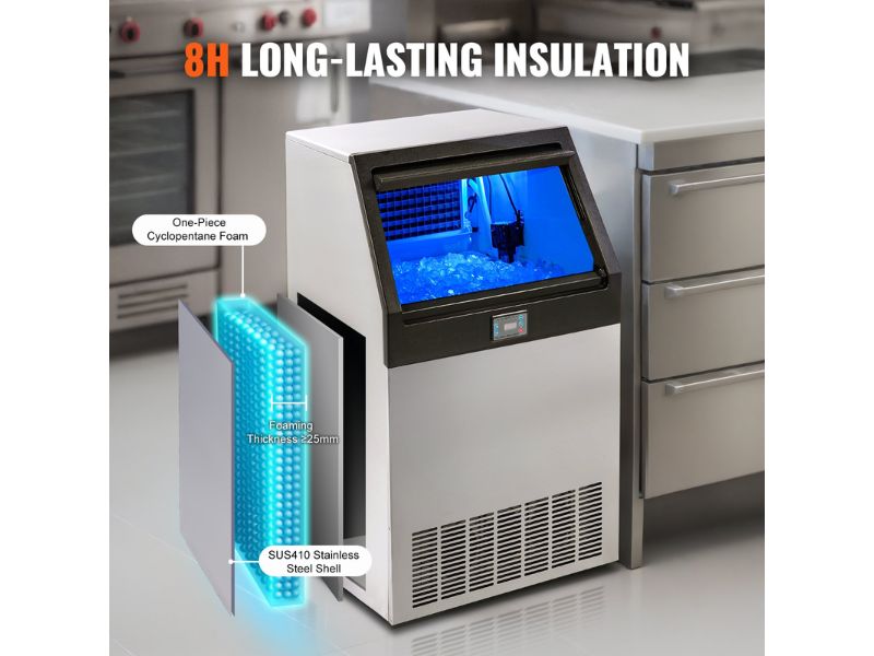 Máquina de hielo comercial de 90 kg/día - 200 lbs/24 hrs Vevor LB200T