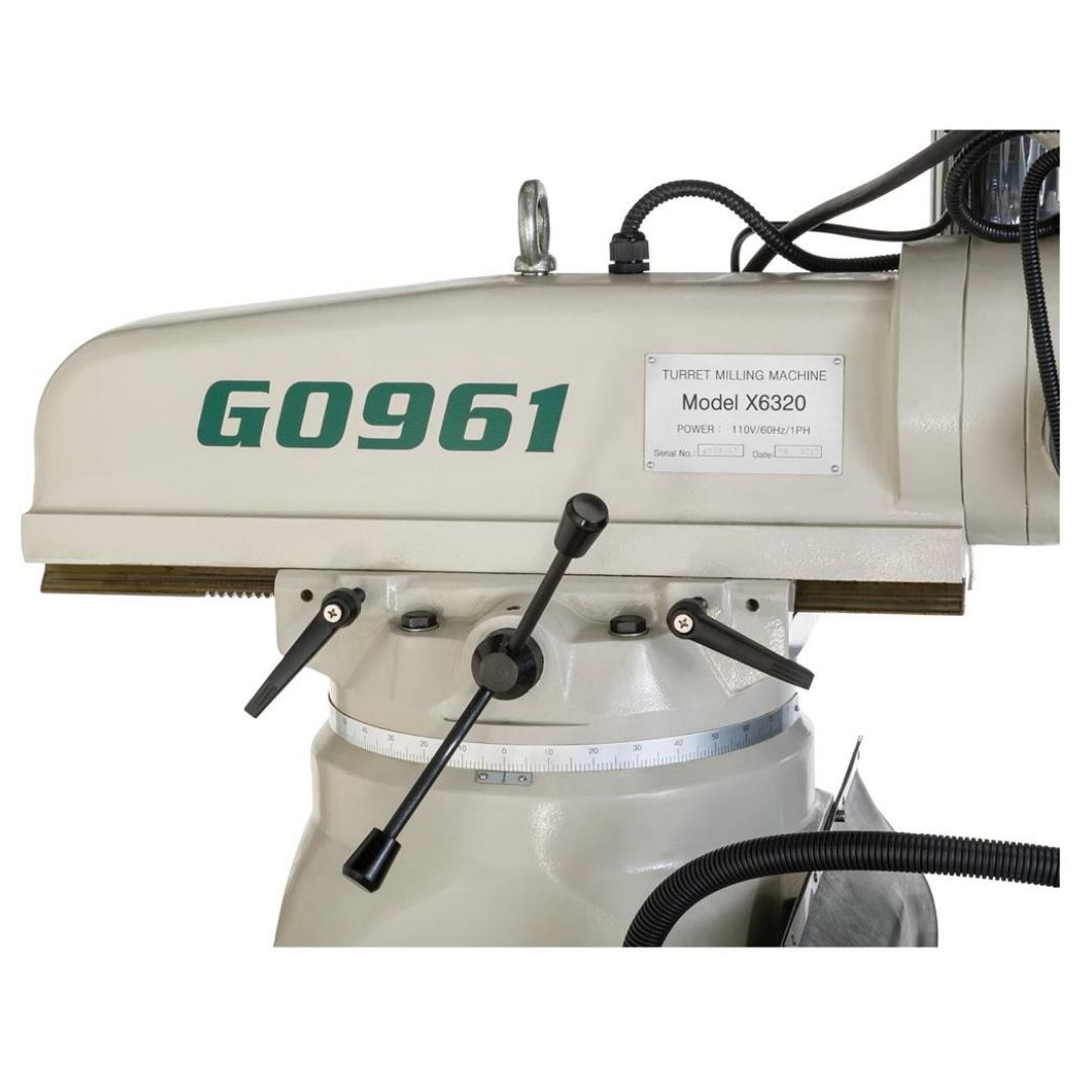 Fresadora de rodilla de velocidad variable de 8" x 36" con avance motorizado y visualizador digital de coordenadas (DRO) Grizzly G0961