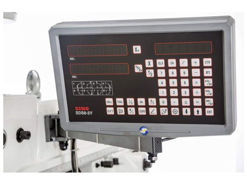 Fresadora vertical de 10" x 50" y 3 HP de velocidad variable con alimentación eléctrica y lectura digital DRO Grizzly G0797