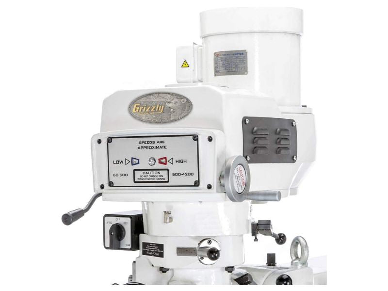 Fresadora vertical de 10" x 50" y 3 HP de velocidad variable con alimentación eléctrica y lectura digital DRO Grizzly G0797