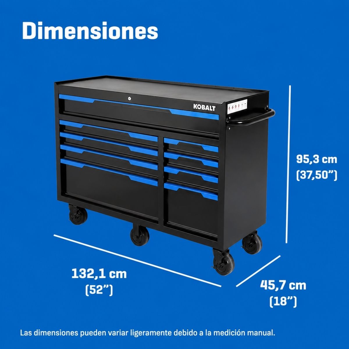 Gabinete metálico para organizar herramientas de 52" x 37.5" Kobalt 19321