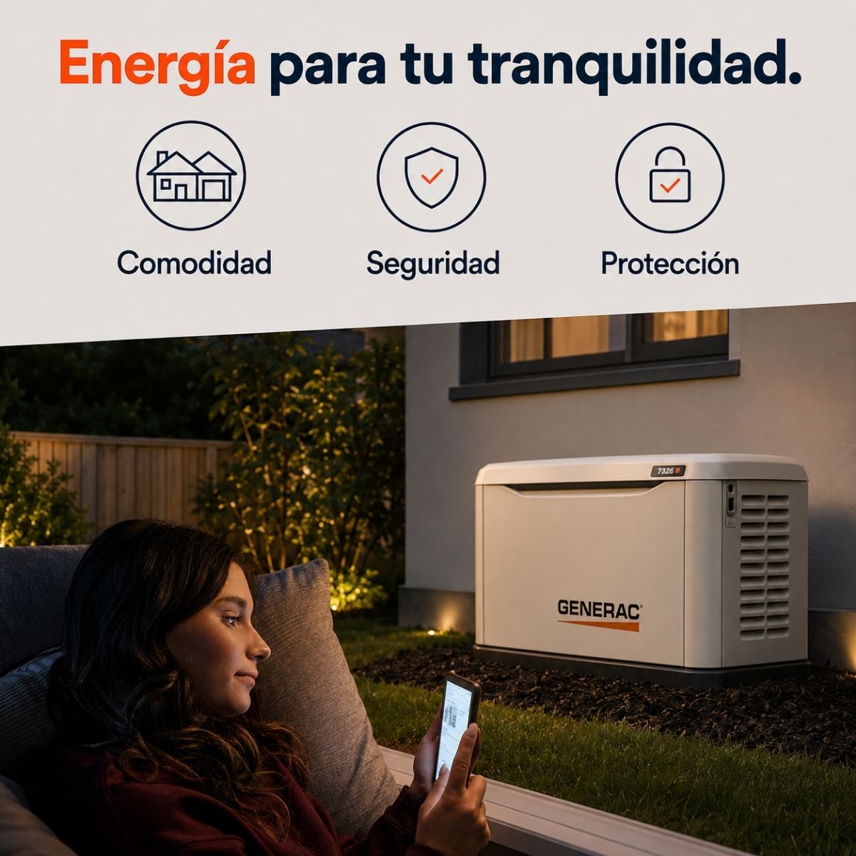 Generador de reserva para el hogar Generac Next Generation de 26000 W / 26 KW Generac 7328
