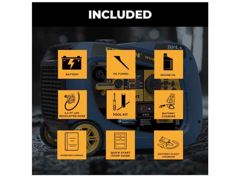 Generador inverter de combustible dual portatil de 4125W Firman WH03342