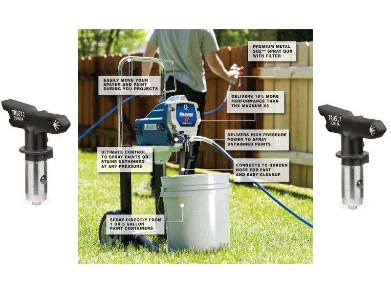 Maquina para pintar pulverizadora de pintura airless Graco X7 mas boquillas 311 y 517