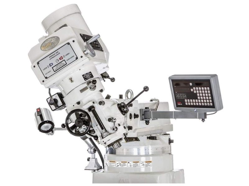 Fresadora vertical de 10" x 50" y 3 HP de velocidad variable con alimentación eléctrica y lectura digital DRO Grizzly G0797