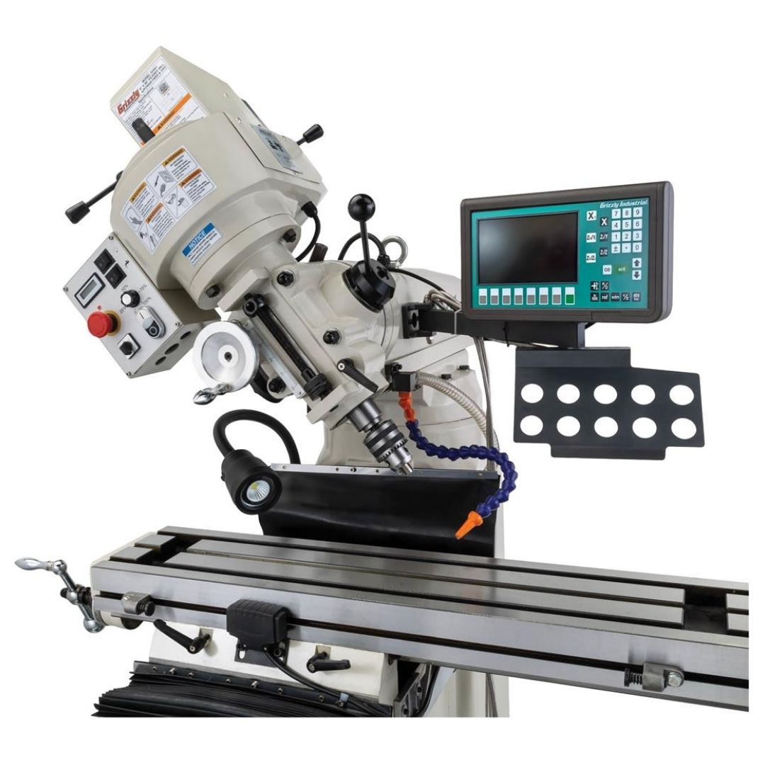 Fresadora de rodilla de velocidad variable de 8" x 36" con avance motorizado y visualizador digital de coordenadas (DRO) Grizzly G0961