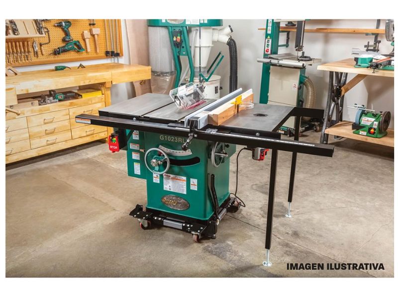 Sierra de mesa de gabinete de 10" 3 HP 240 V, con mesa de fresado incorporada Grizzly G1023RLW