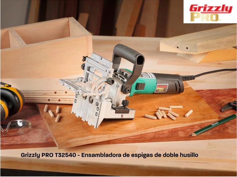 Ensambladora de espigas de doble husillo Grizzly Pro T32540