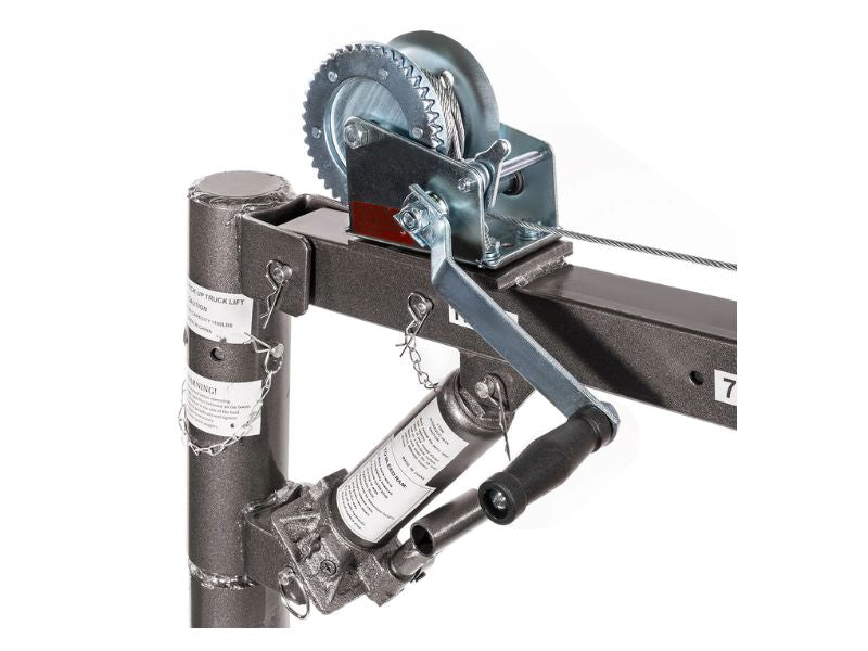 Grúa telescópica para pickup de 1/2 Ton con gato giratorio y cabrestante de cable Stark USA 56076