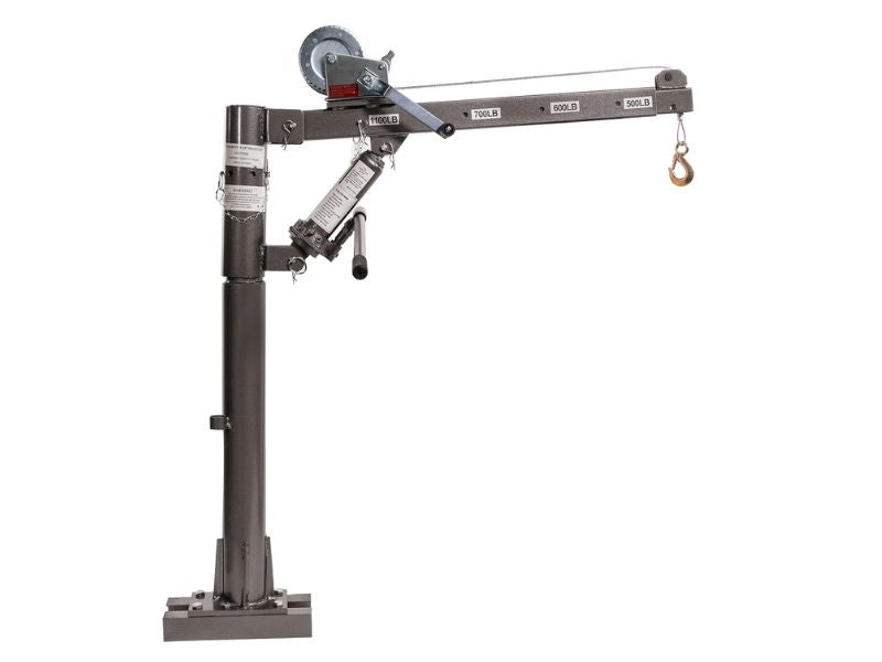 Grúa telescópica para pickup de 1/2 Ton con gato giratorio y cabrestante de cable Stark USA 56076