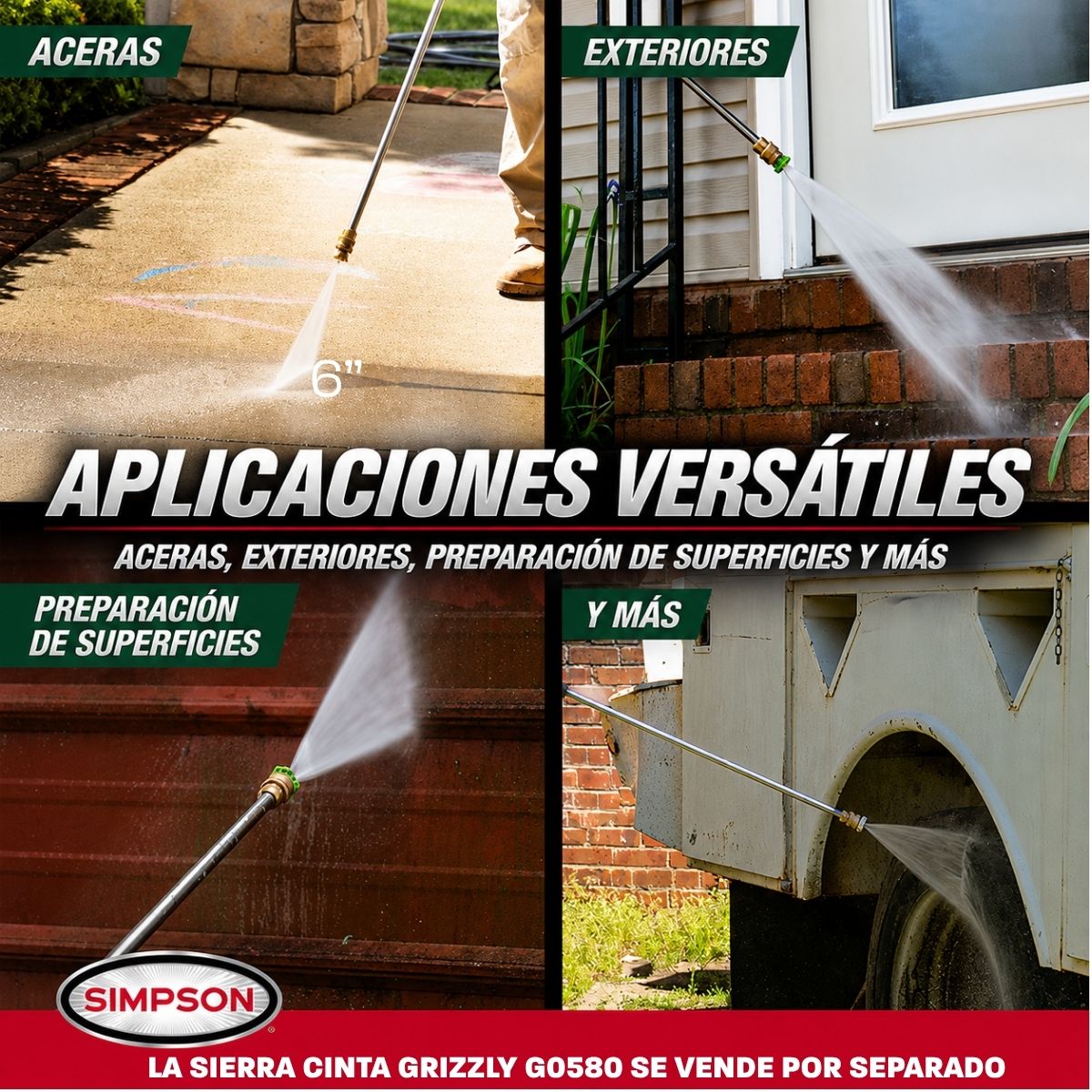 Hidrolavadora a gasolina SIMPSON Pro Series con bomba triplex AAA de 3500 PSI y 2.5 GPM