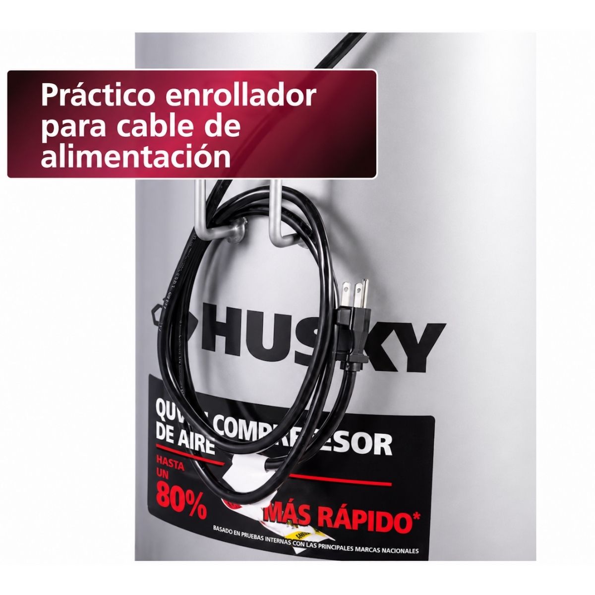Compresor de aire vertical portatil silencioso de 27 gal y 165 Psi Husky