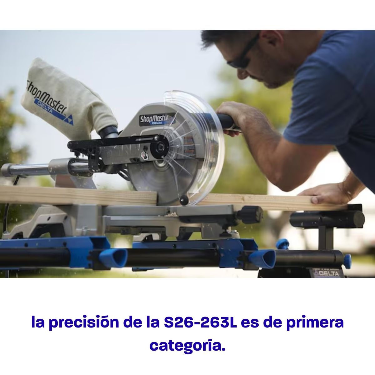Sierra de inglete telescopica de 10" un bisel con guia laser Delta Shopmaster S26-263L