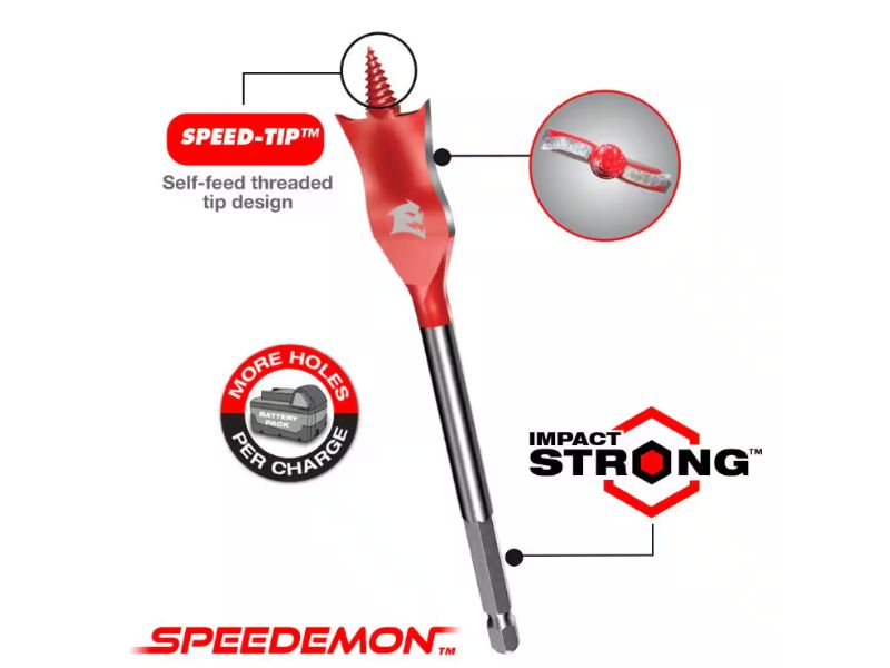 Juego de brocas de pala de acero de alta velocidad SPEEDemon 10 pzs Diablo