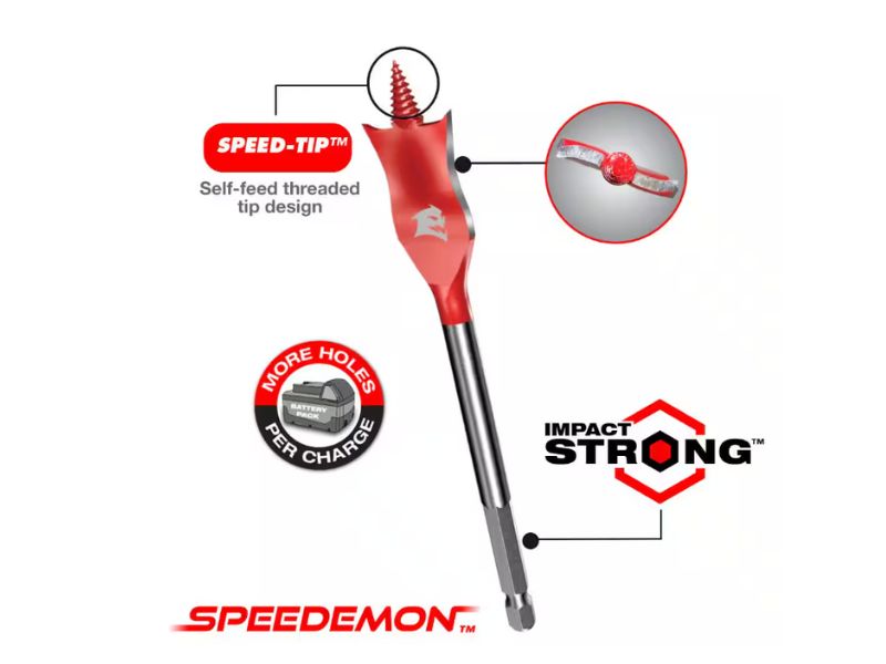 Juego de brocas de pala de acero de alta velocidad SPEEDemon 12 pzs Diablo