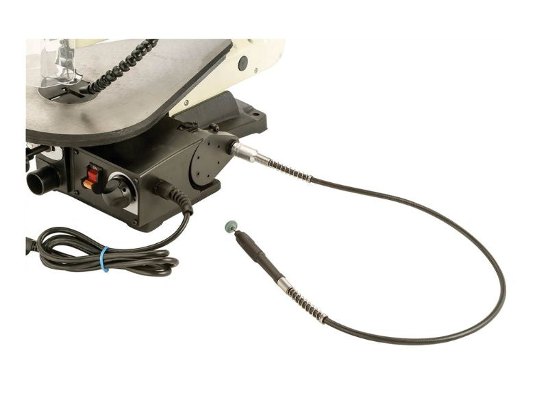 Sierra caladora de 18" con velocidad variable, luz LED y kit de herramientas rotativas Shop Fox W1870