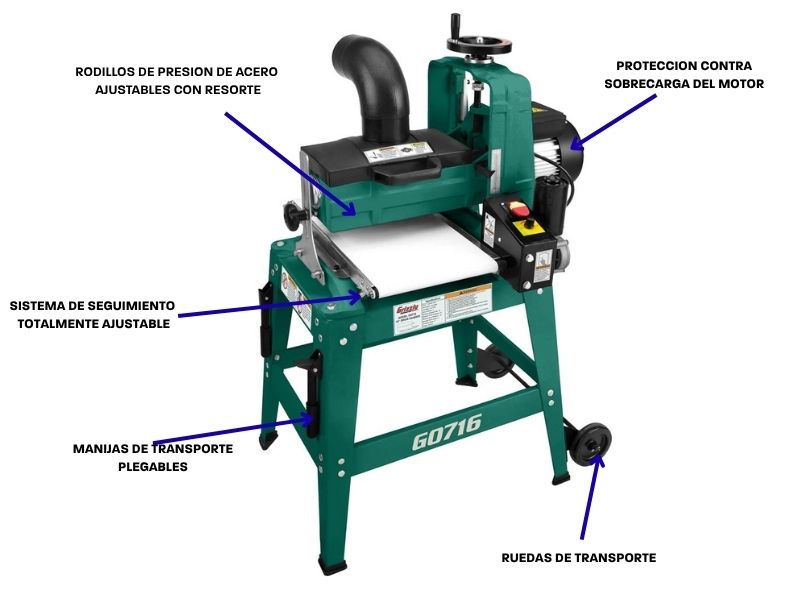 Lijadora de tambor de 10" y 1 hp Grizzly G0716