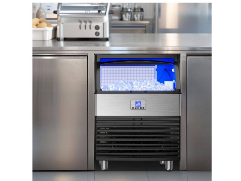 Maquina de hielo comercial de 200 kgs/24 hrs 450 lbs y 120 lb de almacenamiento Mojgar