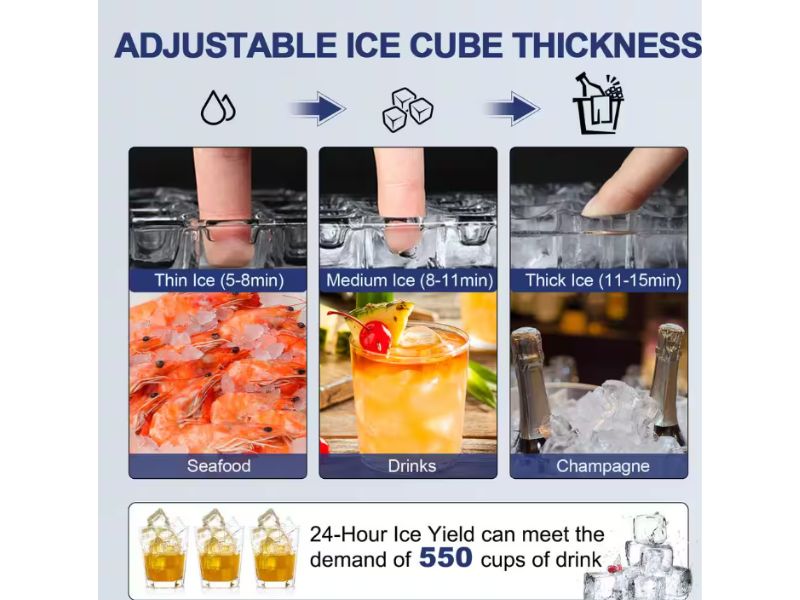 Máquina de hielo comercial 90 kg/día - 200 lbs/24 hrs Velivi WQ72HD