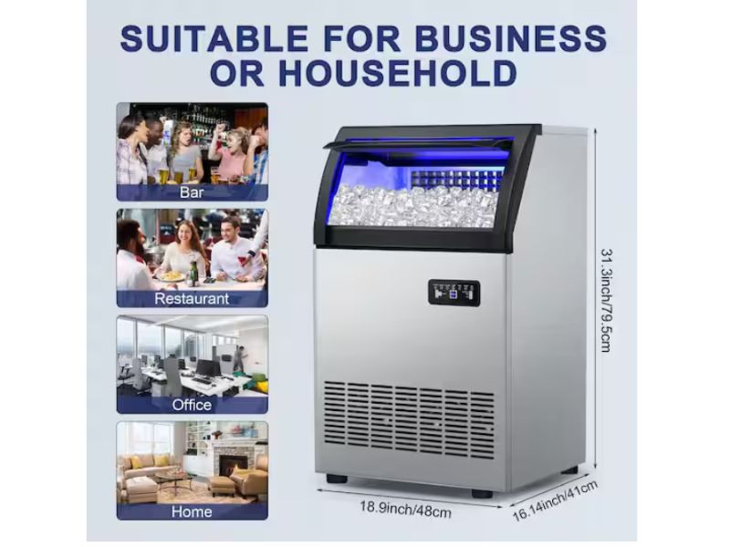 Máquina de hielo comercial 90 kg/día - 200 lbs/24 hrs Velivi WQ72HD