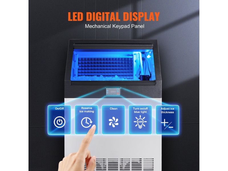 Máquina de hielo comercial de 90 kg/día - 200 lbs/24 hrs Vevor LB200T