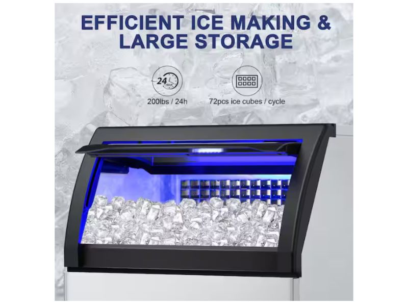 Máquina de hielo comercial 90 kg/día - 200 lbs/24 hrs Velivi WQ72HD