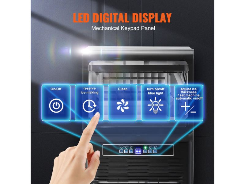 Máquina de hielo comercial de 32 kg/día - 70 lbs/24 hrs Vevor KJ-AT25F