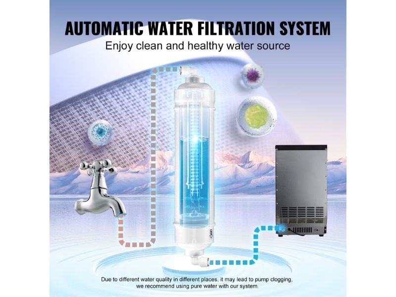 Máquina de hielo comercial de 32 kg/día - 70 lbs/24 hrs Vevor KJ-AT25F