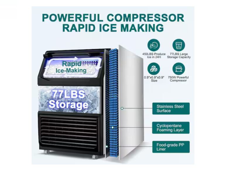 Maquina de hielo comercial de 450 lbs/ 200 kgs/dia Hooure